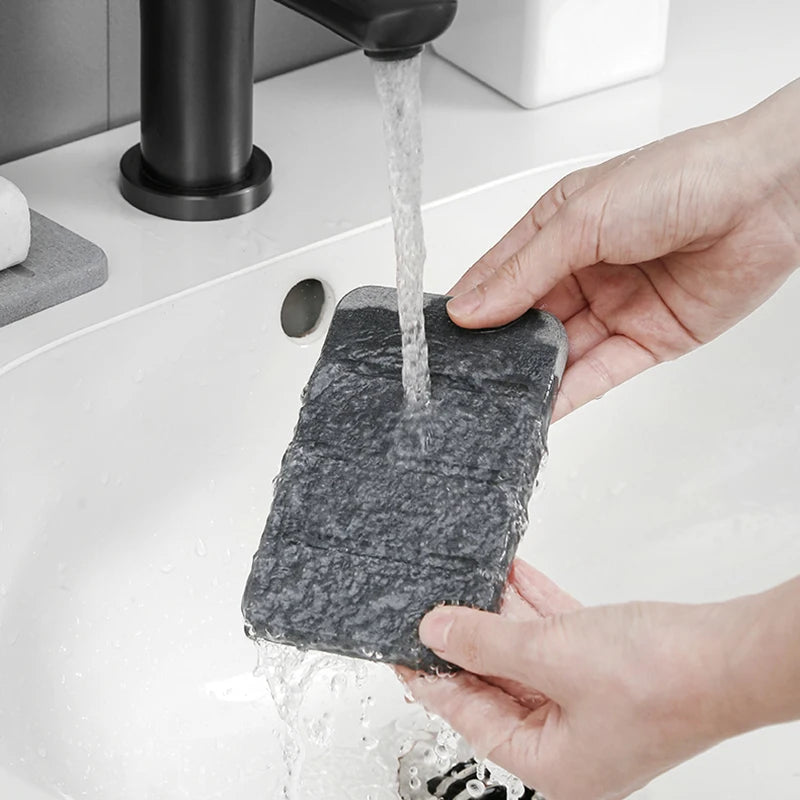 Diatomite Mud Soap Dish Quick Dry Bathroom Countertop Absorbent Pad Rectangular Toiletries Holder Supplies