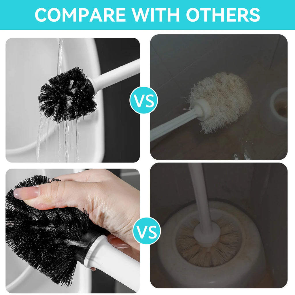1 large floor standing toilet brush, extended handle toilet gap cleaning brush, nylon soft bristled brush, suitable for bathroom