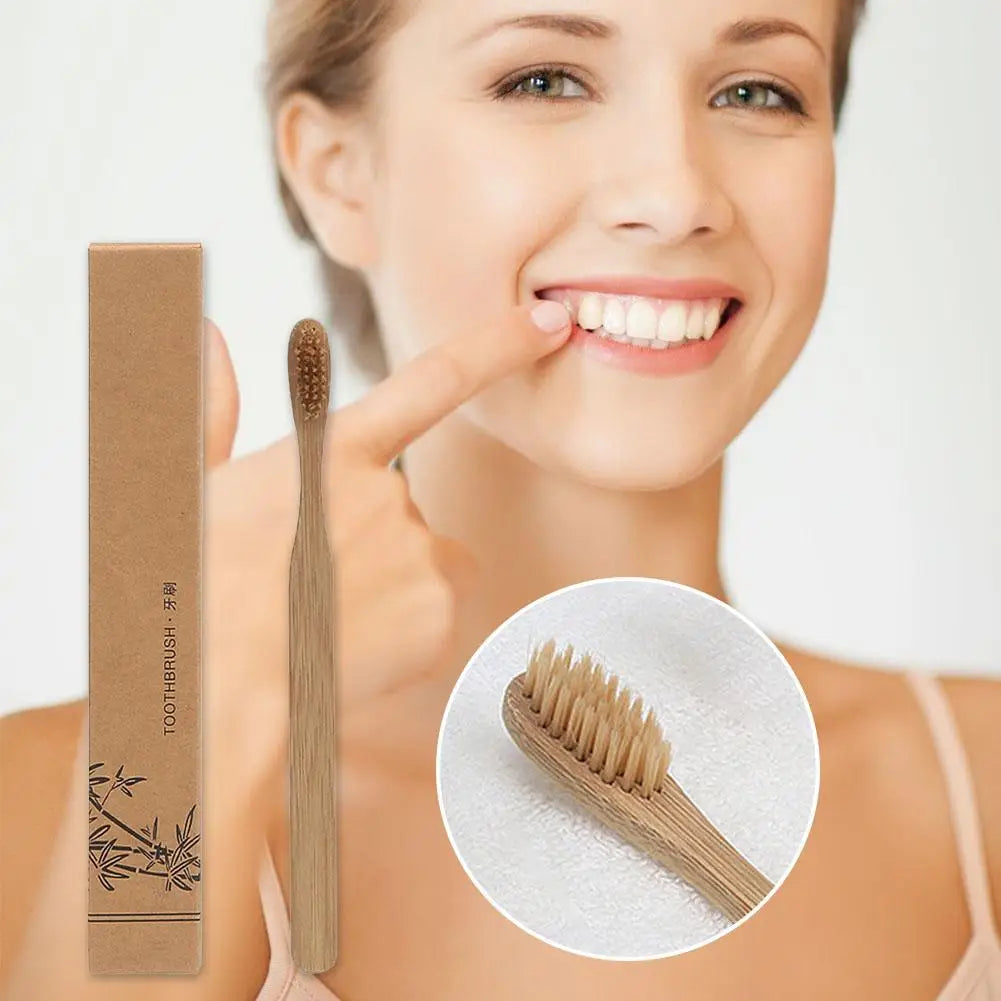 Eco-Friendly Bamboo Toothbrush Set - Soft Bristle Charcoal Infused, Biodegradable Oral Care