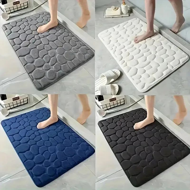 Soft Quick-Dry Anti-Slip Bathroom Mat for Bathtub Shower Kitchen Use, Machine Washable Bathroom Rug for Home Decor