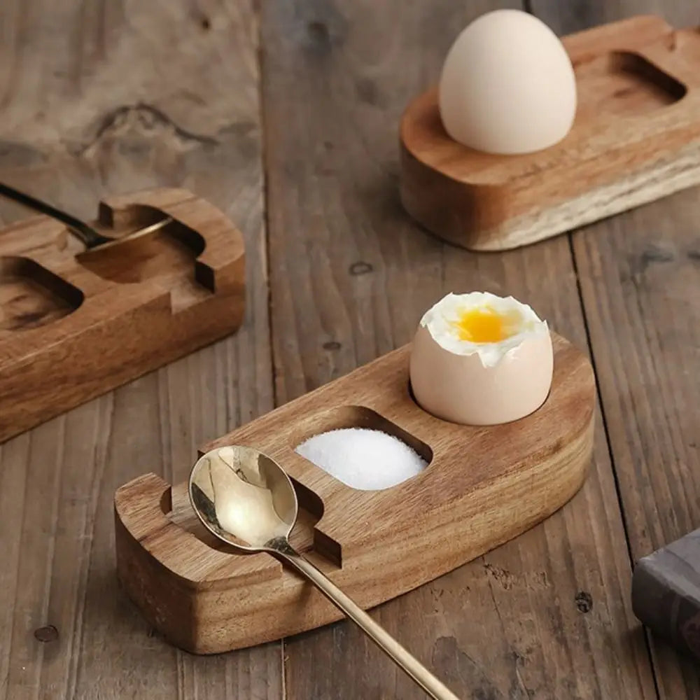 Kitchen Accessories Wooden Egg Tray Eco-Friendly Creative Egg Cup Stand Simple Handmade Eggshell Cup Home