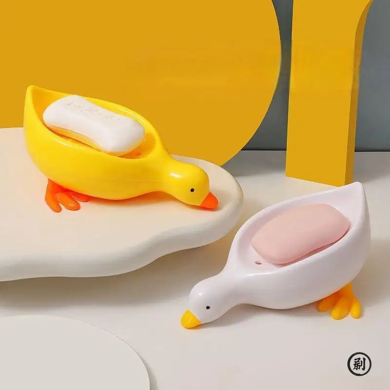 Random Soap Tray Self-draining Soap Rack Duck-shaped Creative Rack for Shower Bathroom Kitchen Tub Sink Tray Bracket Bathroom
