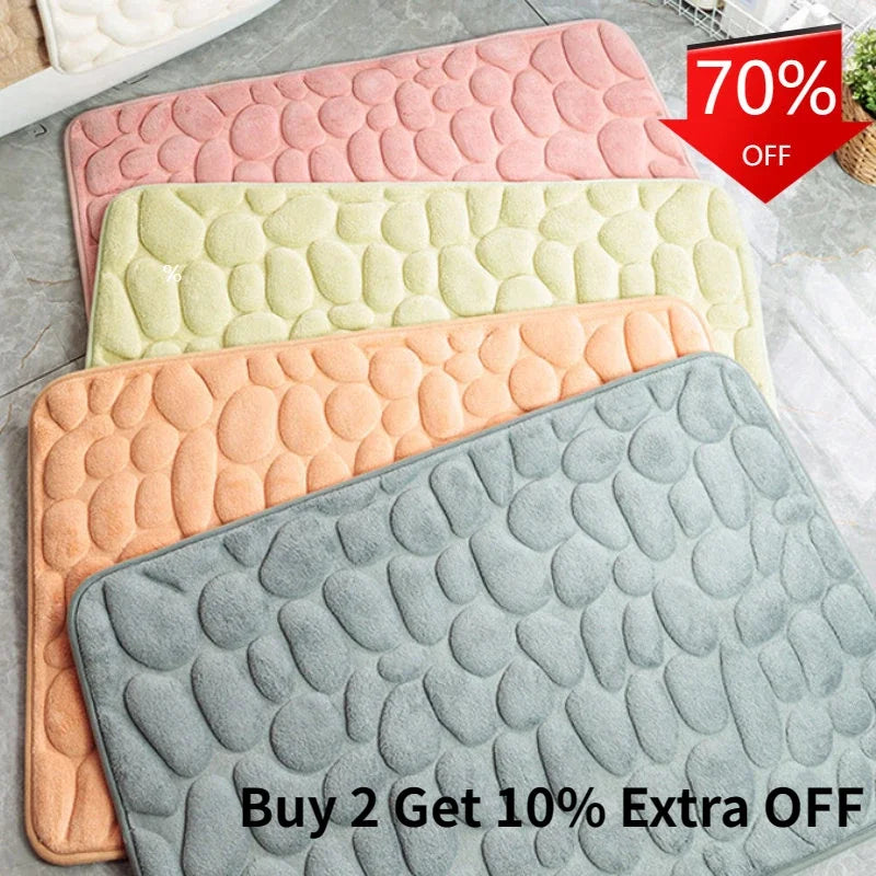 Soft Quick-Dry Anti-Slip Bathroom Mat for Bathtub Shower Kitchen Use, Machine Washable Bathroom Rug for Home Decor