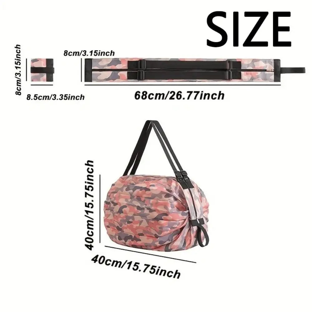Eco-friendly Creative Folding Shopping Bag Portable Reusable Beach Bag Lightweight Waterproof Travel Shoulder Handbag Yoga