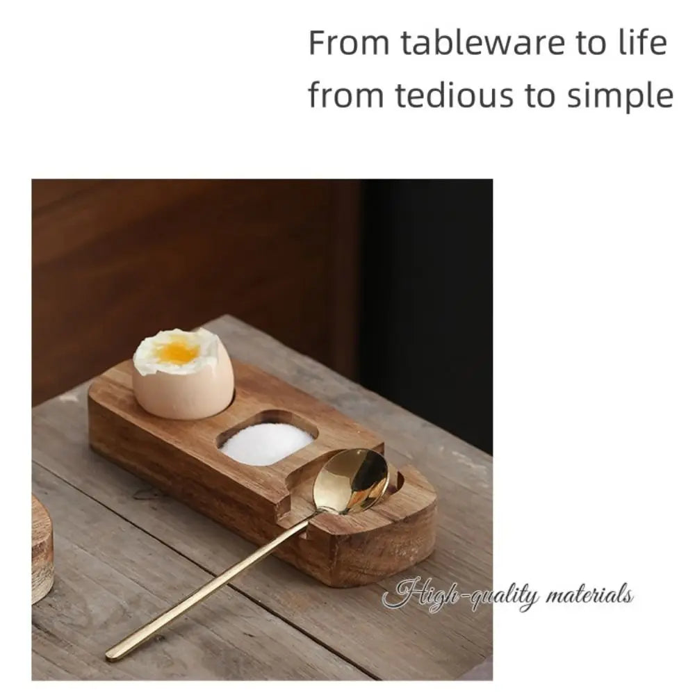 Kitchen Accessories Wooden Egg Tray Eco-Friendly Creative Egg Cup Stand Simple Handmade Eggshell Cup Home