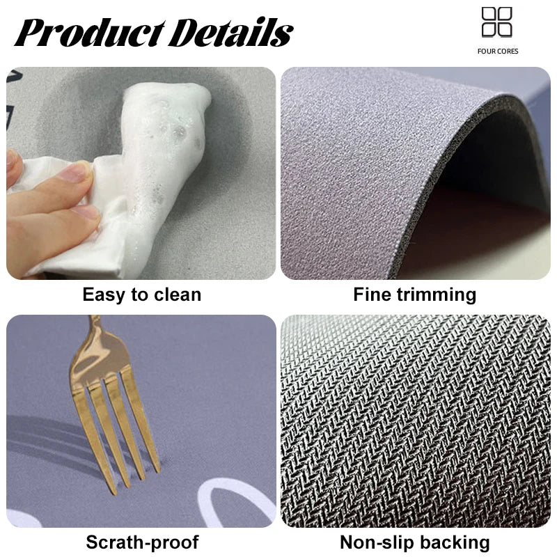 1PC Bathroom Absorbent Mat Indoor Simple Modern Diatomite Foot Mat Quick Drying Kitchen Toilet Rug Non-slip Doormat Home Decor