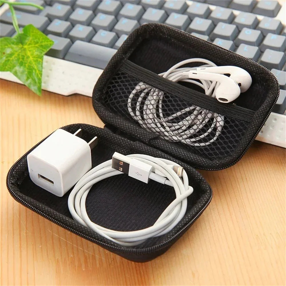 Portable EVA Storage Bag Charging Case for Earphone Package Zipper Bag Travel Phone Charger Cable Organizer Electronics Storage