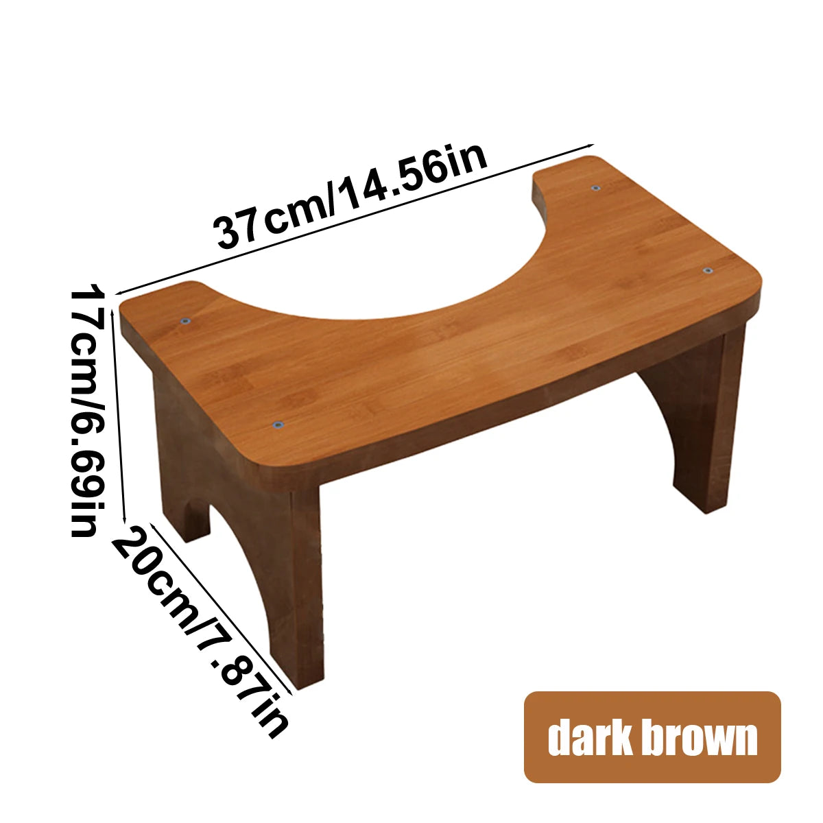Bamboo Toilet Stool Squat Adult,Portable Toilet Potty Stool,Constipate Helper Stool For Bathroom,Curved Build, Bump-Proof