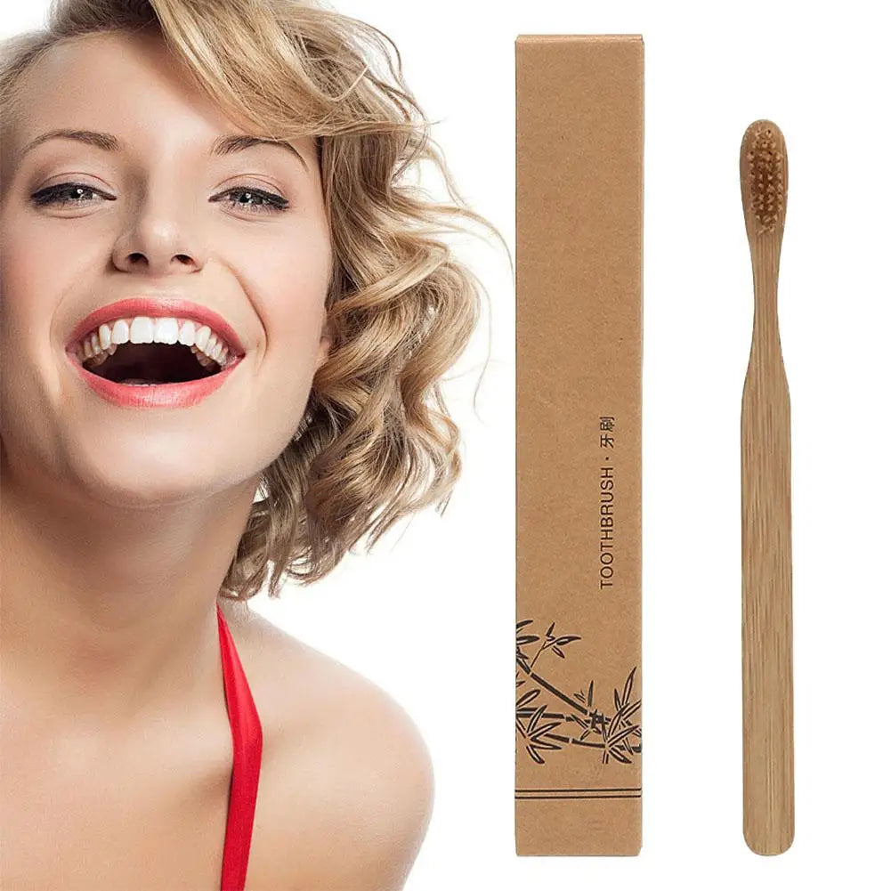 Eco Bamboo Toothbrush - Soft Bristle Charcoal Infused, Sustainable Dental Care for Adults