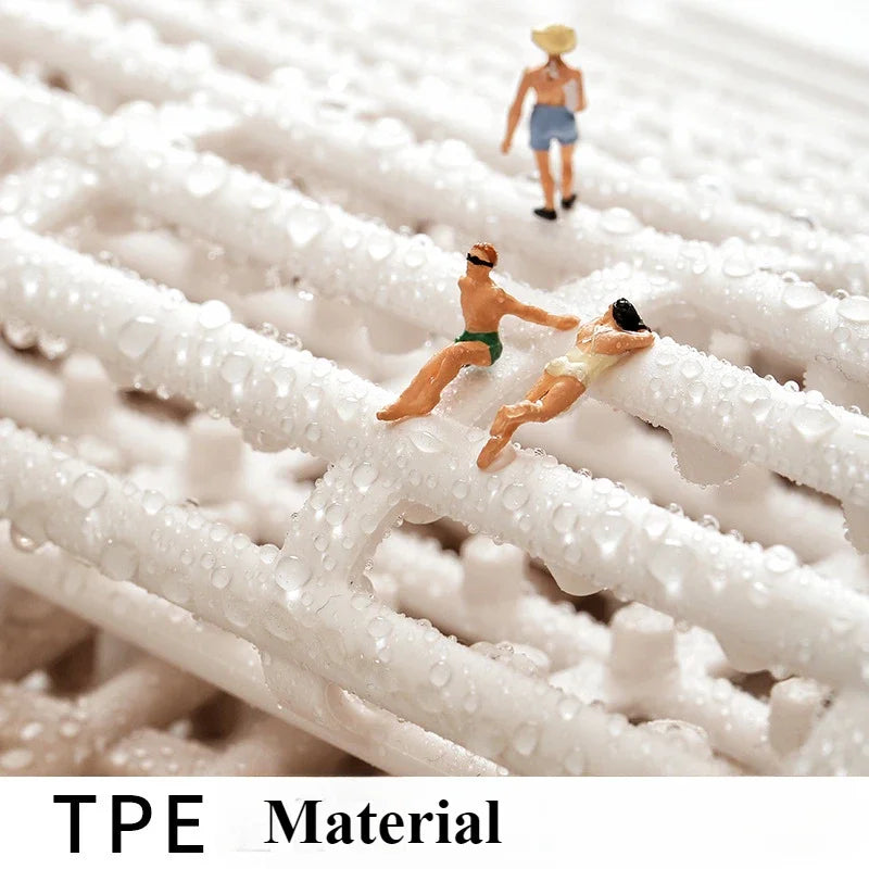 Household bathroom splicing solid color non-slip bathroom shower hollow draining floor mat