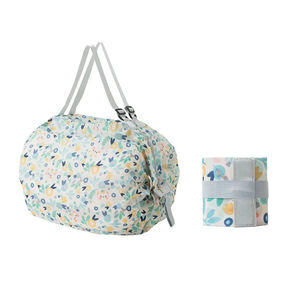 Eco-friendly Creative Folding Shopping Bag Portable Reusable Beach Bag Lightweight Waterproof Travel Shoulder Handbag Yoga