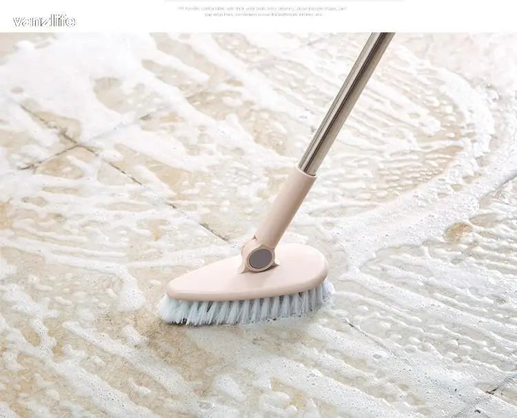 vanzlife Household bathroom long-handled brush outdoor floor tile ceramic tile to scrub brush toilet bath floor cleaning brush