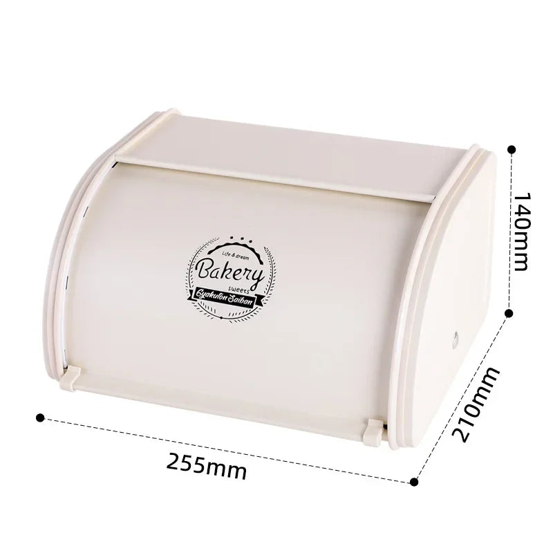Eco-friendly Kitchen Counter Farmhouse Bread Box Crate with Roll Up Lid Bread Storage Container Bread Holder Keeper Bin