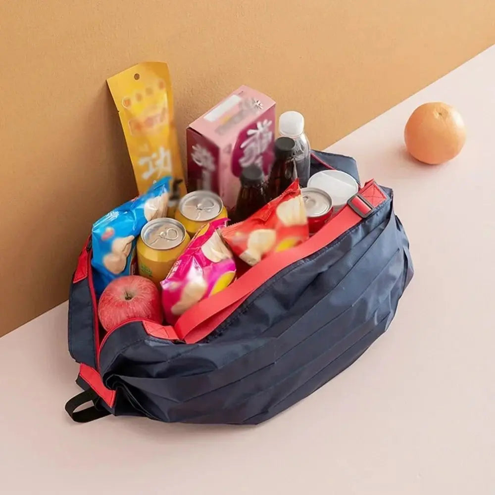 Eco-friendly Creative Folding Shopping Bag Portable Reusable Beach Bag Lightweight Waterproof Travel Shoulder Handbag Yoga