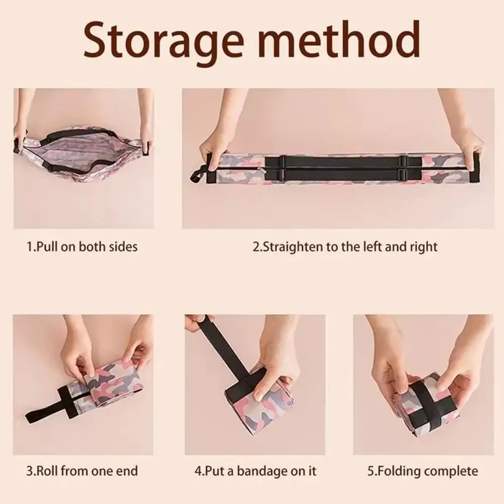 Eco-friendly Creative Folding Shopping Bag Portable Reusable Beach Bag Lightweight Waterproof Travel Shoulder Handbag Yoga