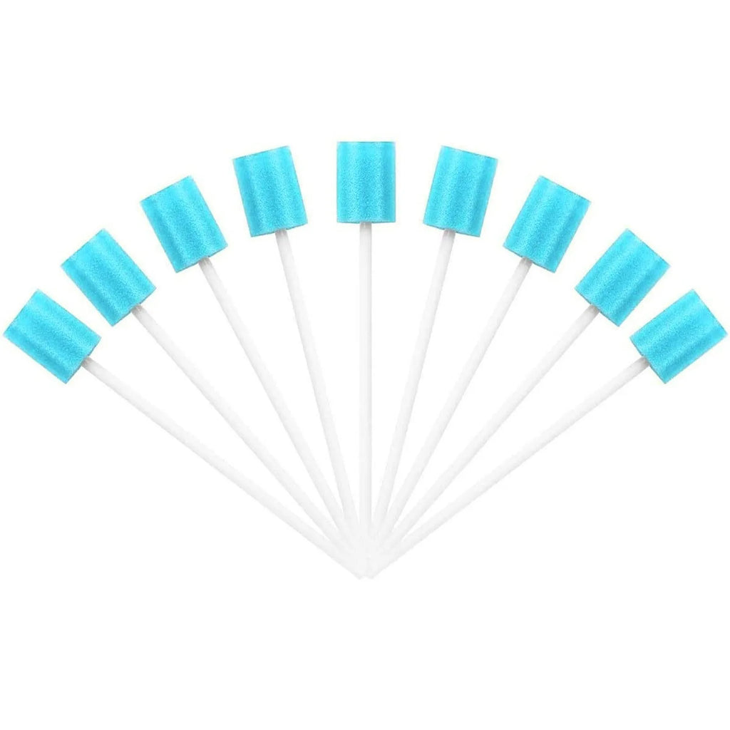 Pack Of 100 Disposable Oral Care Sticks With Blue Sponge Tip Oral Care, Disposable Tooth Cleaning Sponge Stick Oral Care