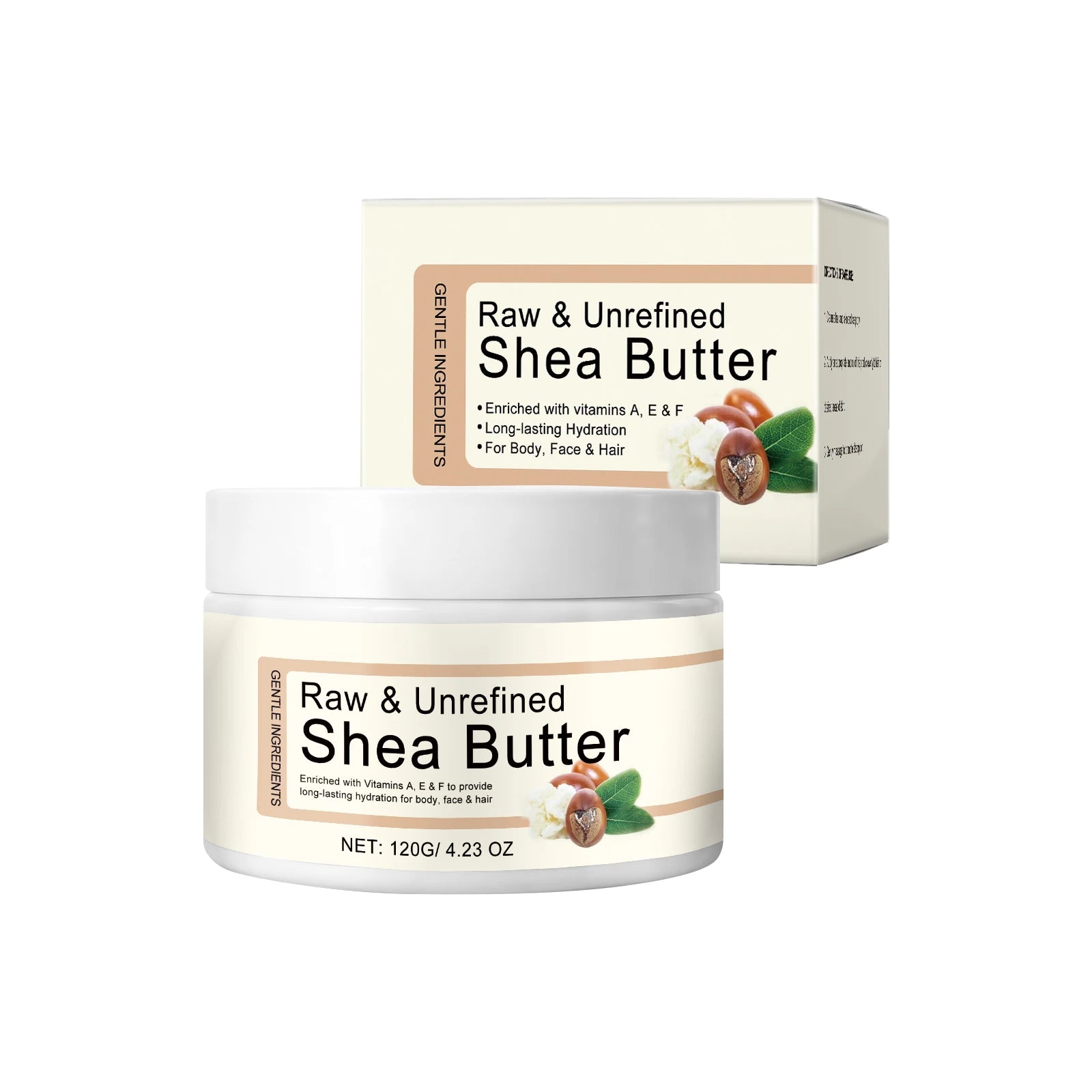 Shea Butter Moisturizing Cream Multi Use Balm for Dry Skin and Hair Restore Shine Increase Skin Elasticity Body Face & Hair Care