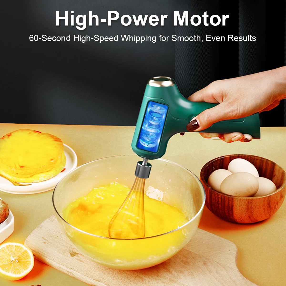 Fully Environmentally Friendly Electric Egg Beater, Household Small Handheld Mini Egg Beater, Egg White and Cream Mixer