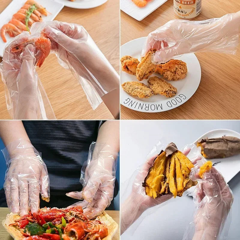 Eco-friendly Disposable Gloves Garden Household Restaurant BBQ Clear Multi-functional Gloves Food Grade New