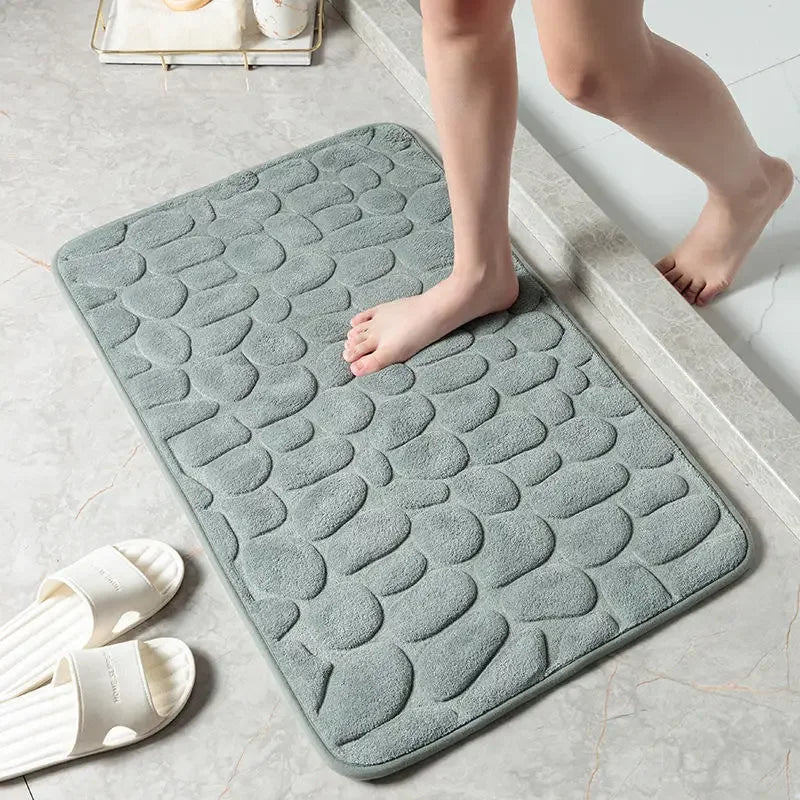 Soft Quick-Dry Anti-Slip Bathroom Mat for Bathtub Shower Kitchen Use, Machine Washable Bathroom Rug for Home Decor