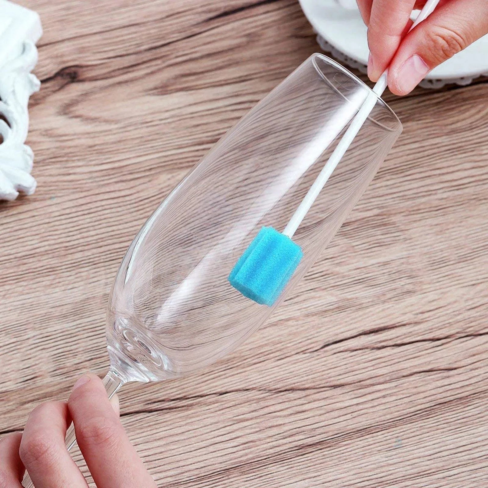 Pack Of 100 Disposable Oral Care Sticks With Blue Sponge Tip Oral Care, Disposable Tooth Cleaning Sponge Stick Oral Care