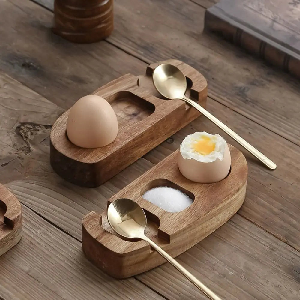 Kitchen Accessories Wooden Egg Tray Eco-Friendly Creative Egg Cup Stand Simple Handmade Eggshell Cup Home