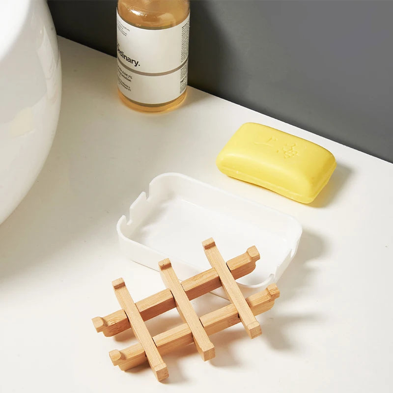 Detachable Soap Dish Eco-friendly Bamboo Soap Holder with Filter Tray for Bathroom Storage Outdoor Travel Portable Storage Rack
