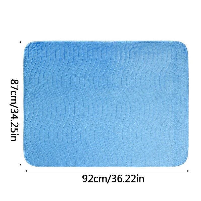 Blue Incontinence Washable Bed Pads Protection Sheets - Reusable High Absorbency